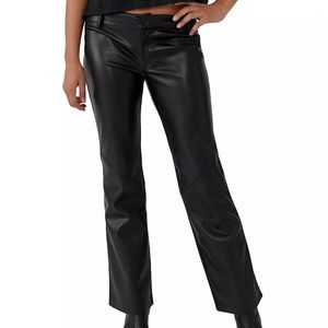 Free People Low Rise Black Leather Pants NWOT
